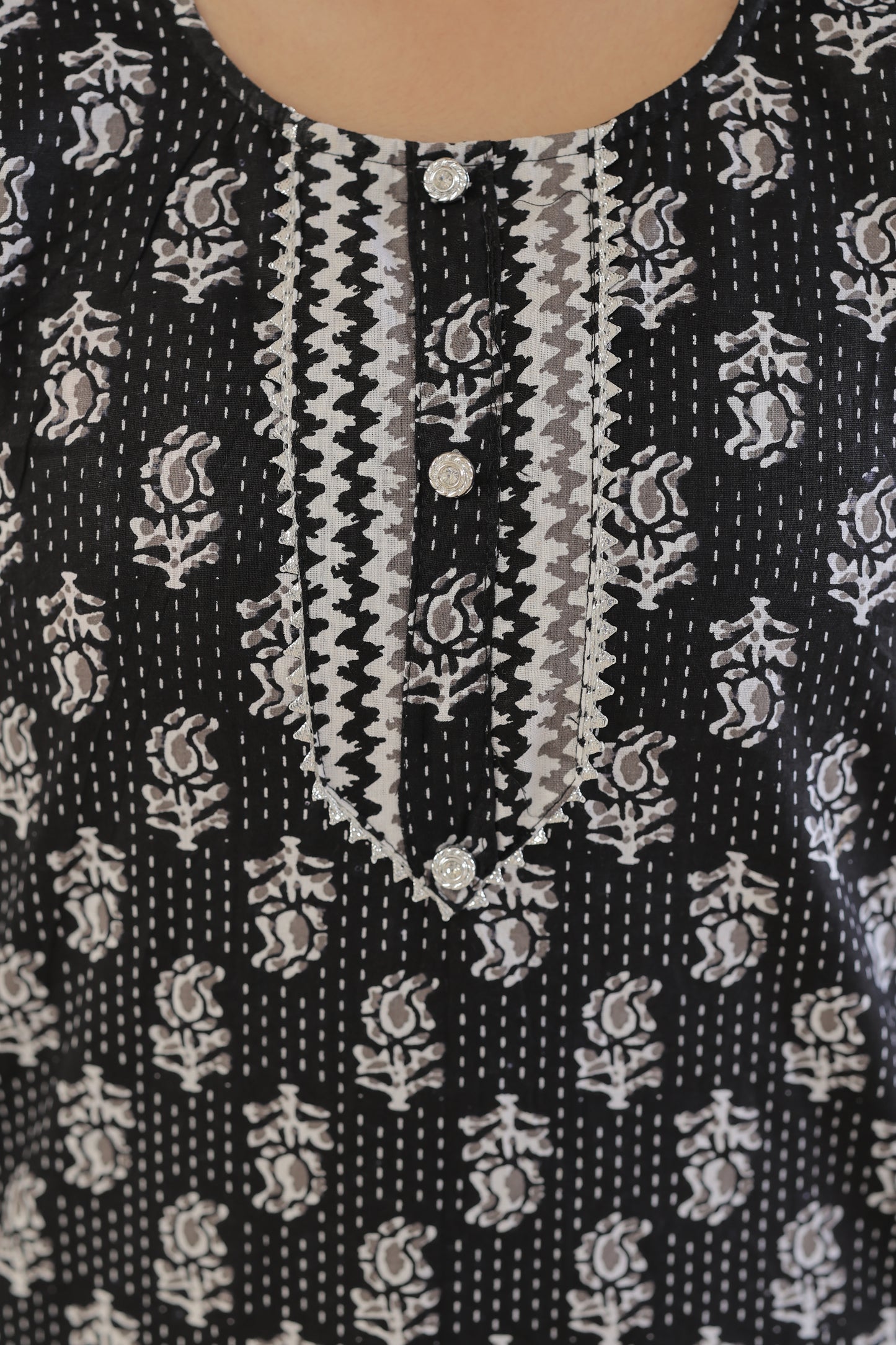 Classic Black Cotton Kurti – Perfect for Office & Casual Wear
